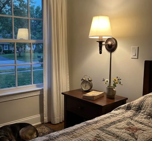 Customer photo review of Antique Brown Wall Light, Candle Style Fabric Shade, Wall Sconce