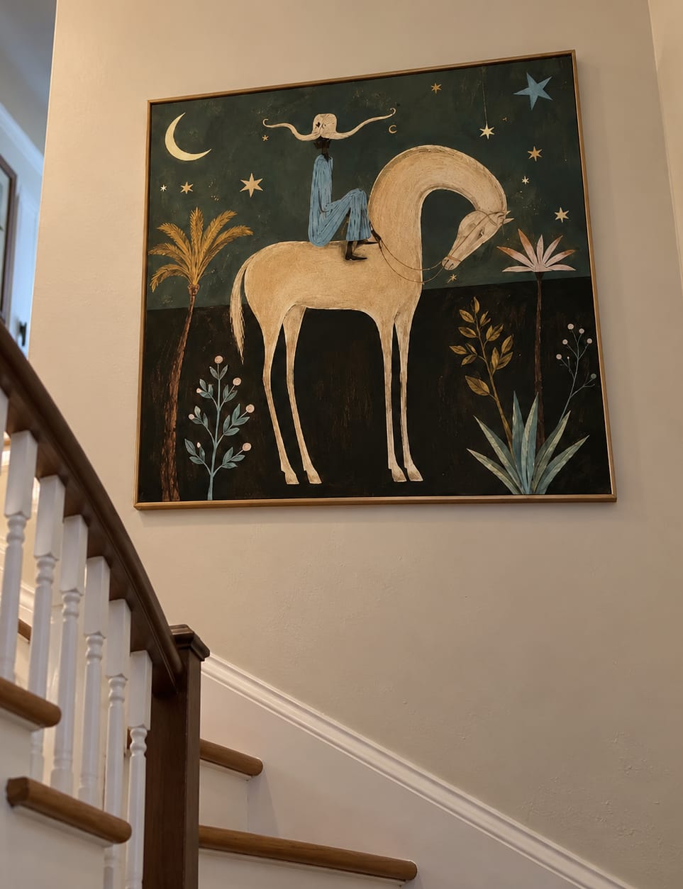 Customer photo review of Curved Moon Rider-White Horse Painting