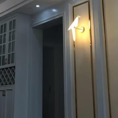 Customer photo review of Wall Light, Gold Bird Shaped Body, Wall Sconce, Integrated LED