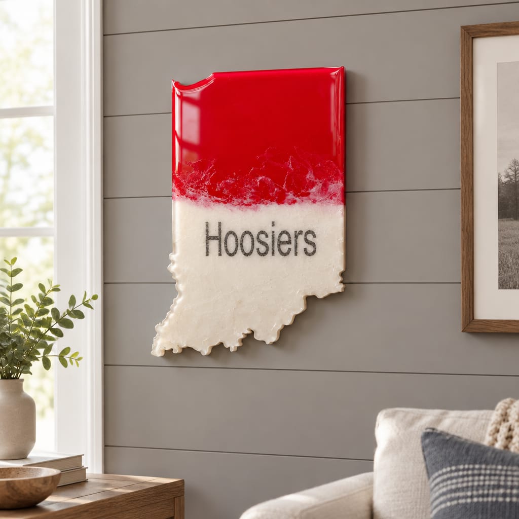 Customer photo review of Unfinished Wood Indiana Shape - State - Craft - up to 46" DIY