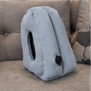 Customer photo review of HushBound Travel Pillow – Real Sleep Sitting Up, Inflates in Seconds