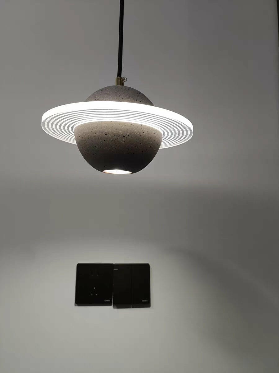 Customer photo review of Acrylic Pendant Light, Clear Sphere with Illuminated Ring, 20 cm