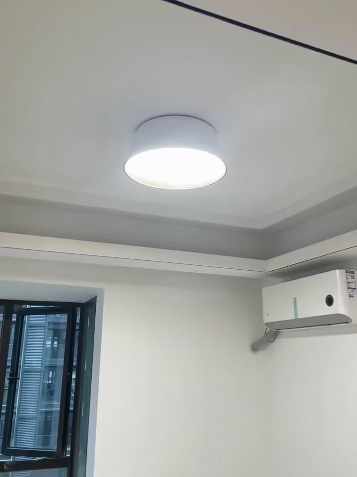 Customer photo review of Fluted Metal Ceiling Light, Wood Grain Interior, LED, 46 cm