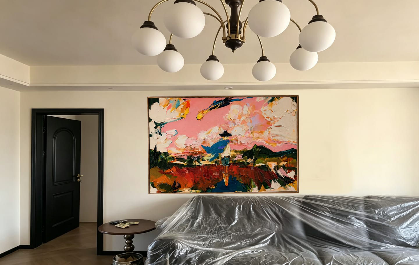 Customer photo review of Pink Horizon Rider-Abstract Western Painting