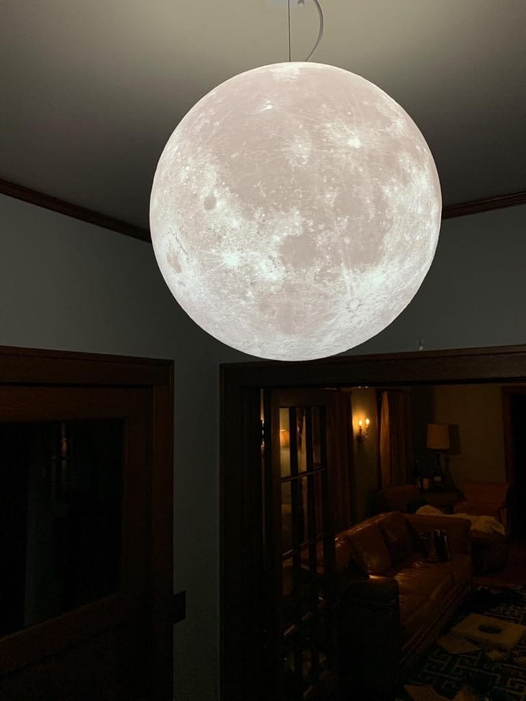 Customer photo review of Moon Pendant Light, 3D-Printed Acrylic Sphere, 18–22 cm