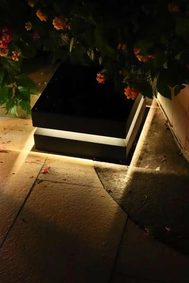 Customer photo review of Outdoor Post Light, Square Metal, Frosted Acrylic Shade, IP65