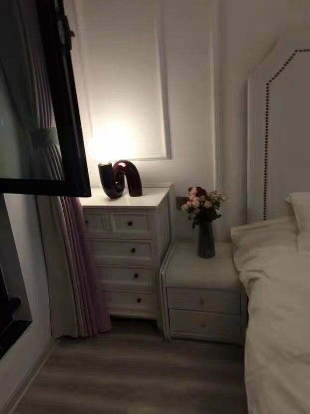 Customer photo review of Globe Table Lamp, White Glass Shade on Curved Resin Base