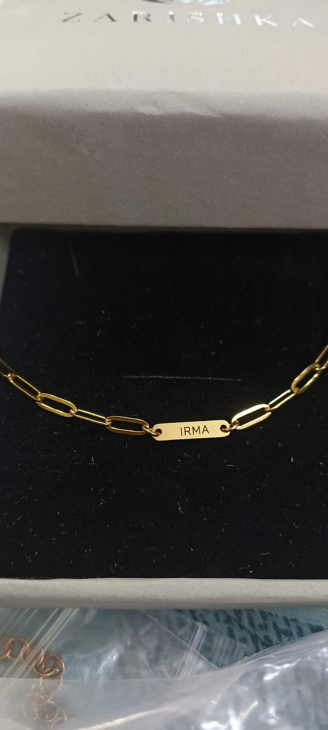 Customer photo review of The Link Name Necklace