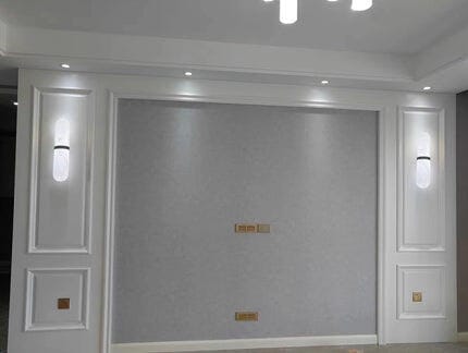 Customer photo review of Pill-Shaped Wall Sconce for Hallway, Alabaster, Brass