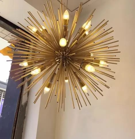 Customer photo review of Gold Spike Chandelier, Iron Frame, 9–12 Lights, 50–72 cm