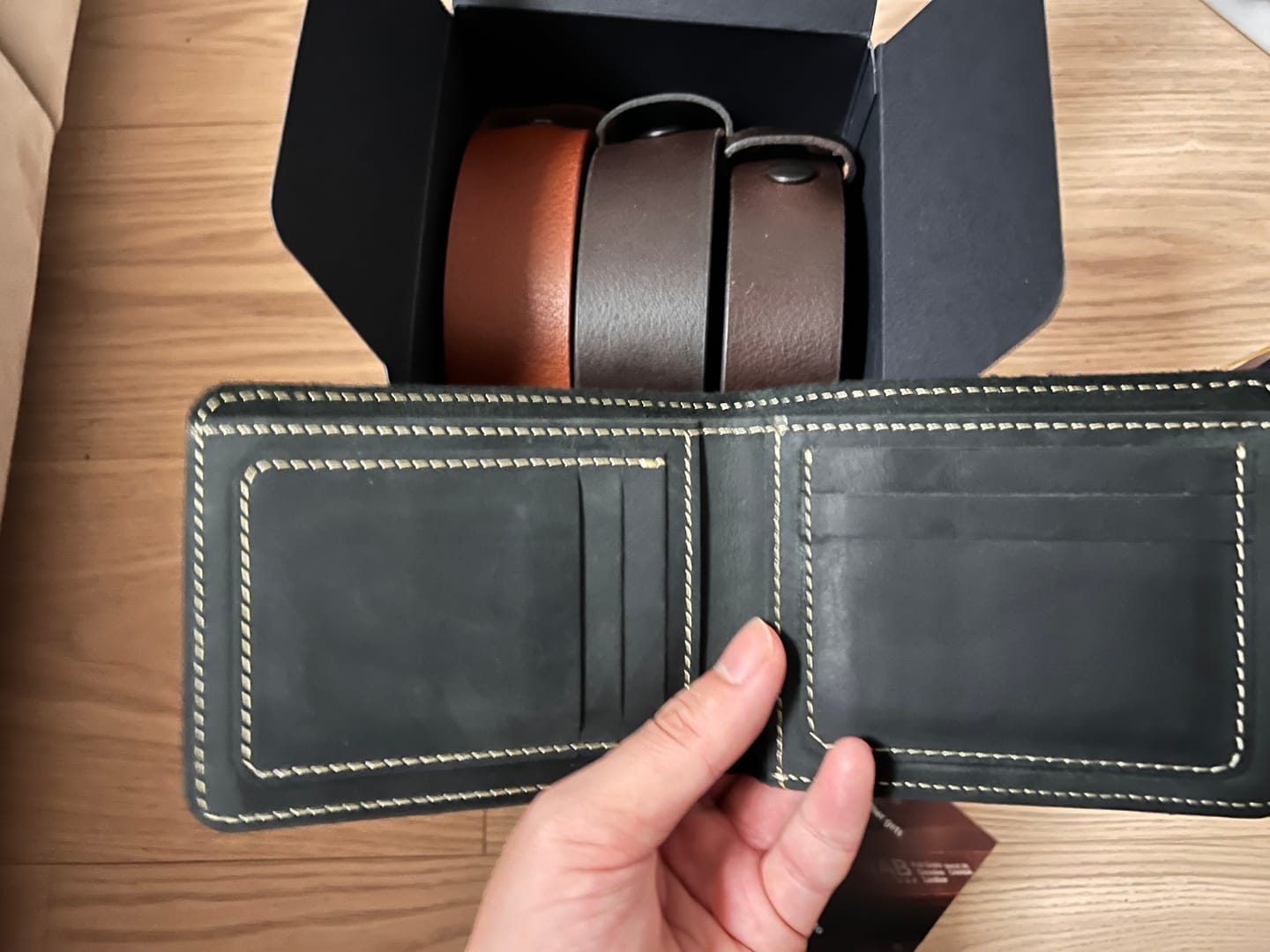 Customer photo review of The Alchemist Belt - Brown Leather Belt With Gold-Tone Buckle