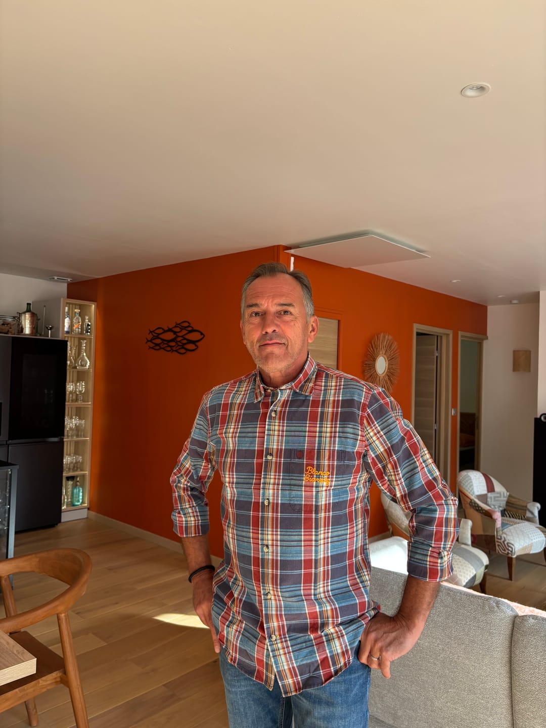 Customer photo review of Chemise manches longues coton carreaux bleu BLANCO BIARRITZ
