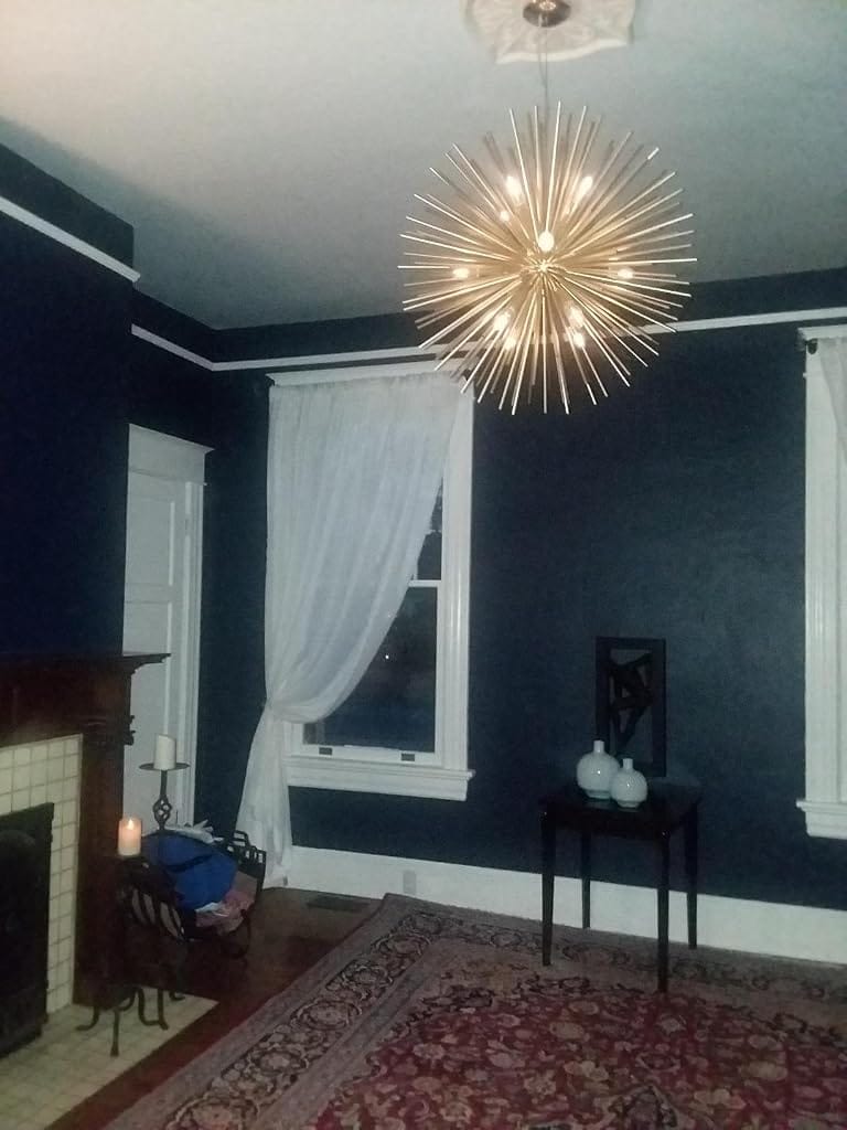 Customer photo review of Gold Spike Chandelier, Iron Frame, 9–12 Lights, 50–72 cm
