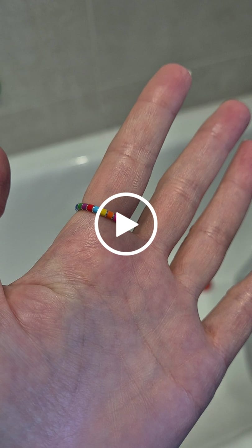 Customer video review of Multicolour Thin Ring | Enamel Sterling Silver