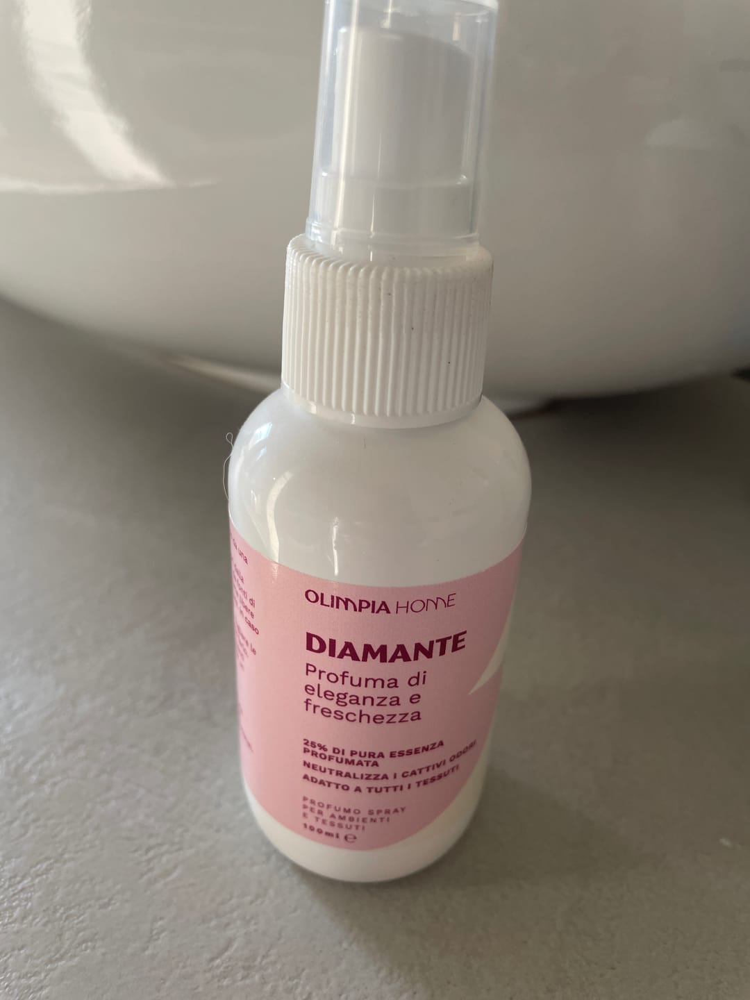 Customer photo review of Profumo spray per tessuti Diamante ml.100