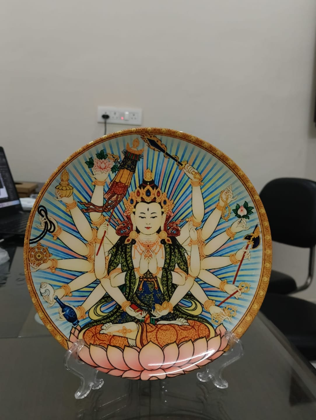 Customer photo review of Tibetan Lotus Deity Art Plate