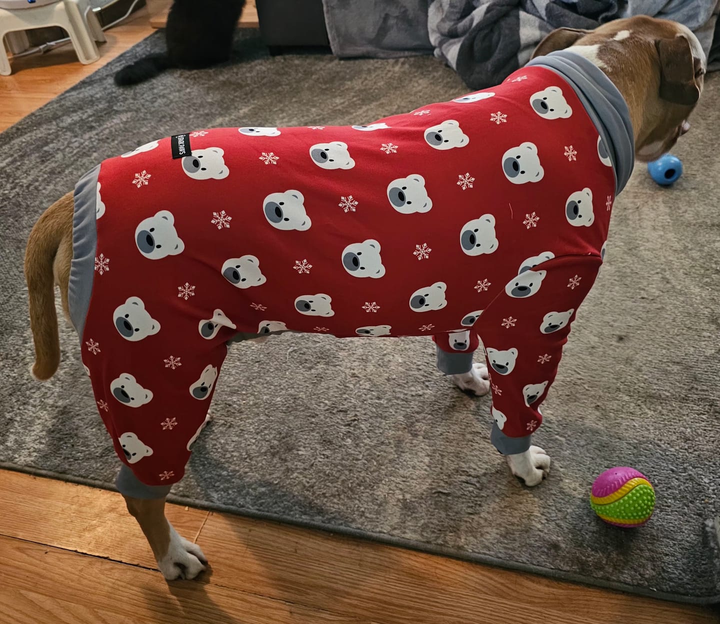 Customer photo review of Dog Pajama - Polar Bear