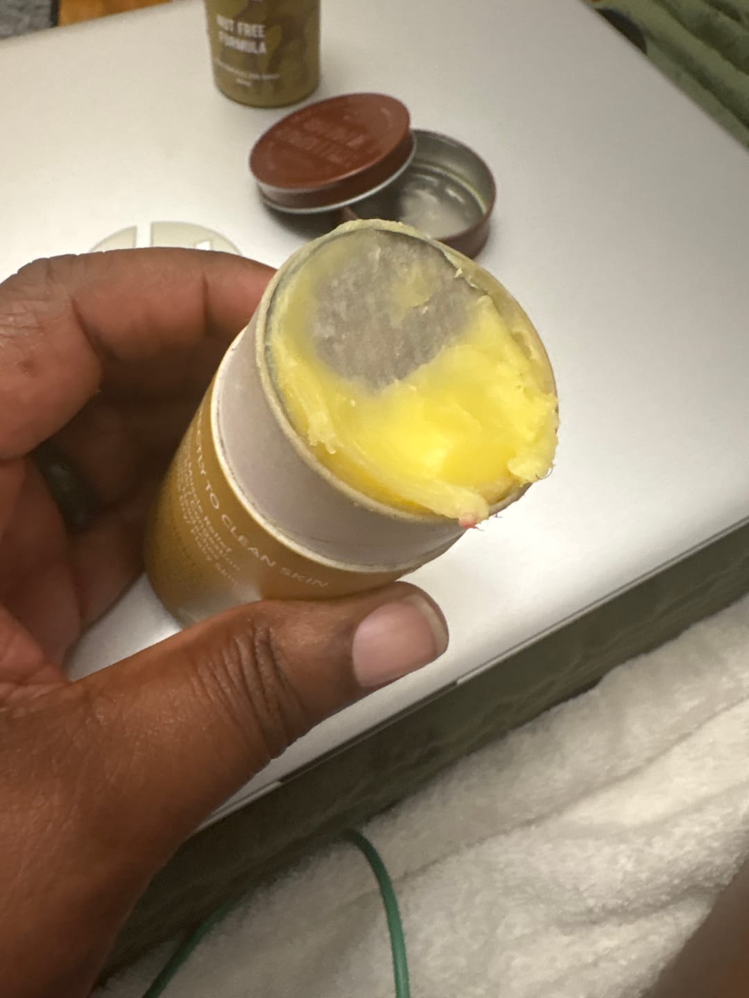 Customer photo review of Sweet Ginger Vapor Rub Stick