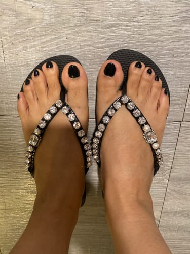 Customer photo review of Golden Pearl Flip Flops