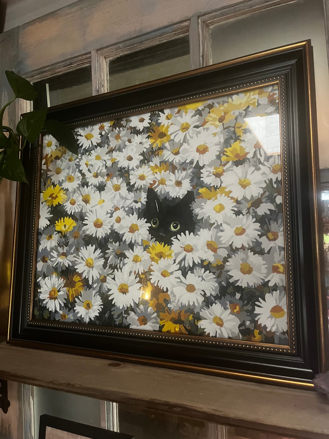 Customer photo review of Cat in the daisy field | Paint by Number
