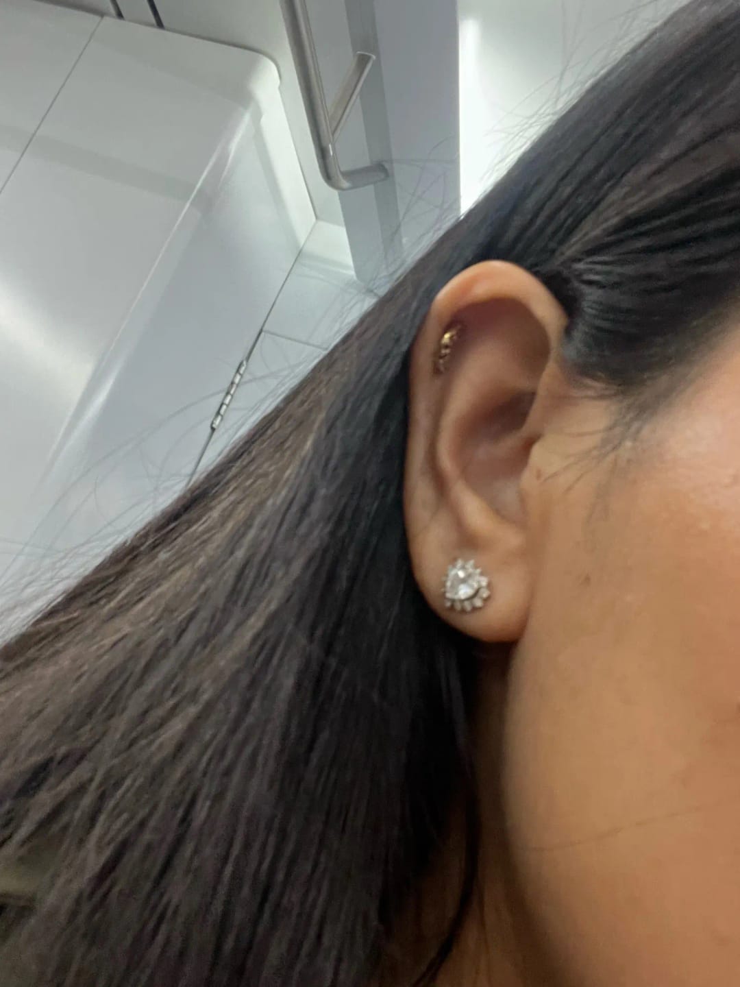 Customer photo review of Romantic Heart Zircon Earrings
