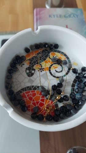 Customer photo review of Obsidian Armband - Schneeflocken Obsidian