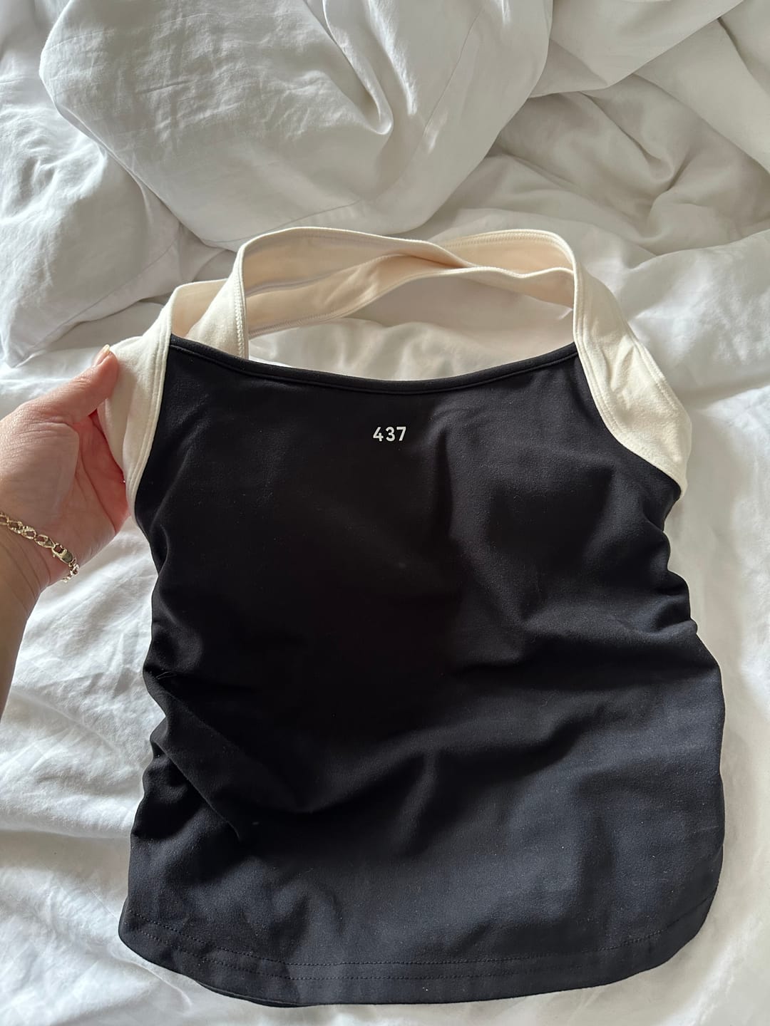 Customer photo review of The Sculpt Tank Black & Cream