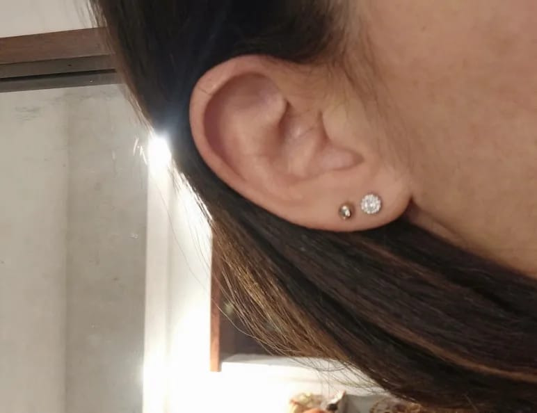 Customer photo review of Sun-Kissed Blossom Earrings