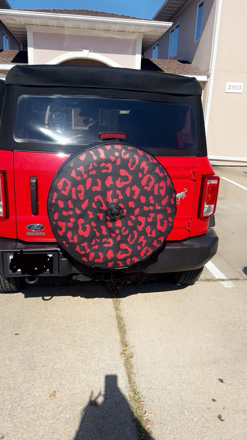 Customer photo review of Leopard Print Tire Cover