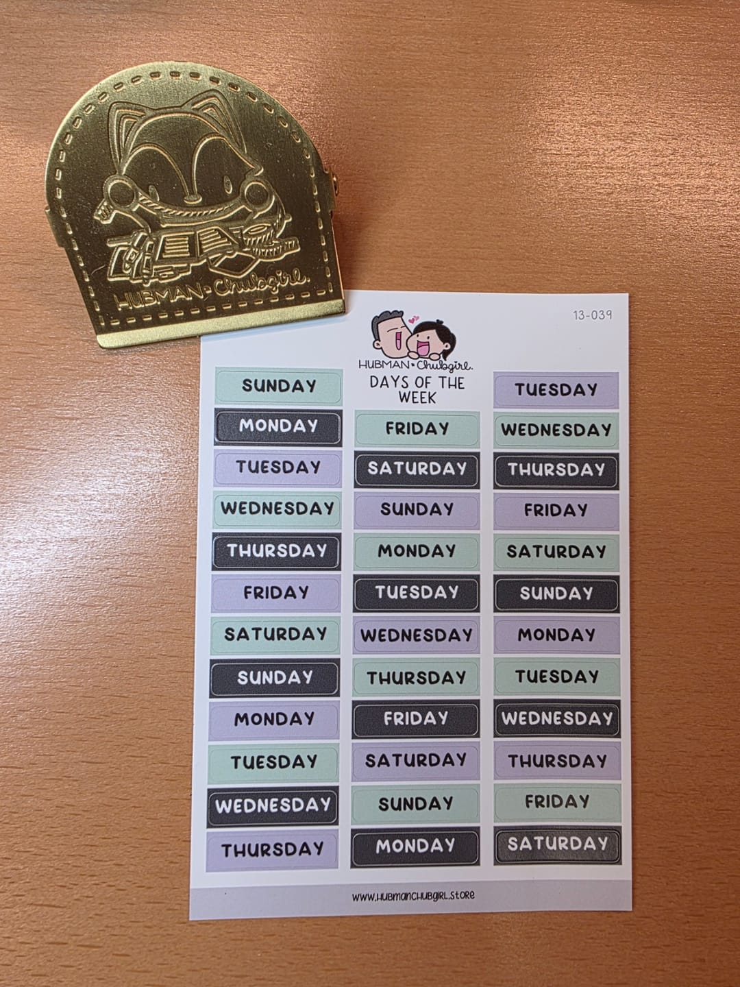 Customer photo review of Days of the Week - Magic Potions Planner Stickers