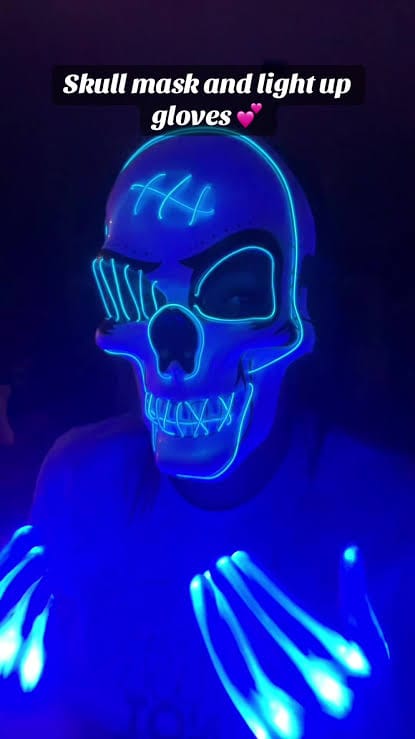 Customer photo review of Halloween LED Skull Mask | Multicolor Light-Up Costume