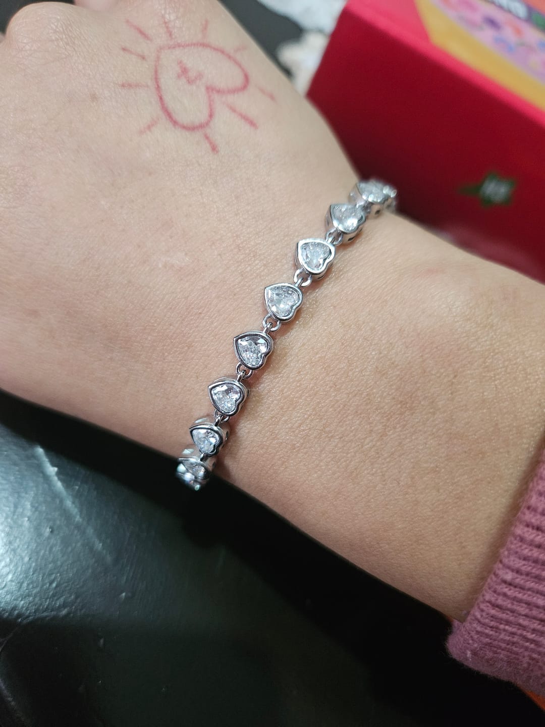 Customer photo review of Pulsera Oria Plata + Zirconia