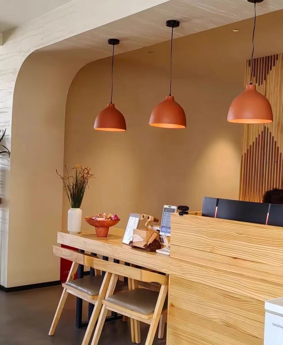 Customer photo review of Solid Metal Pendant Light for Dining Table, Dome Shade