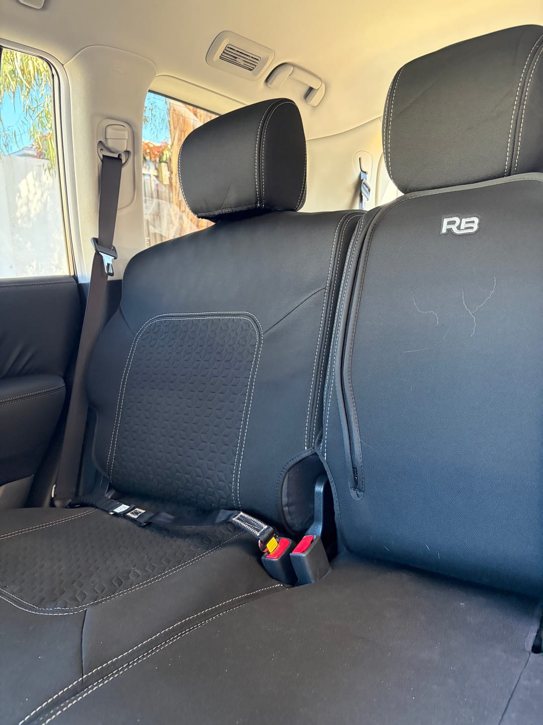 Customer photo review of Nissan Patrol Y62 - GP6 Premium Neoprene 2nd Row Seat Covers (Available)
