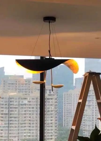 Customer photo review of Gold Saucer Pendant Light for Dining Table, 1 or 2-Light, 60-80 cm