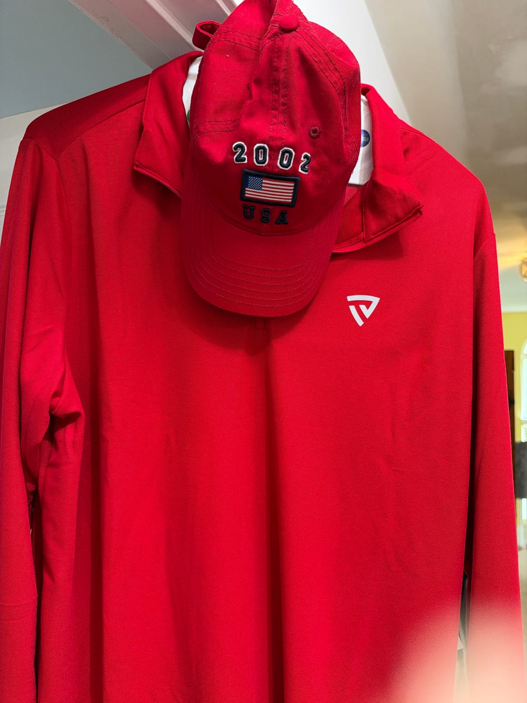Customer photo review of Men's True Victory Red Quarter Zip