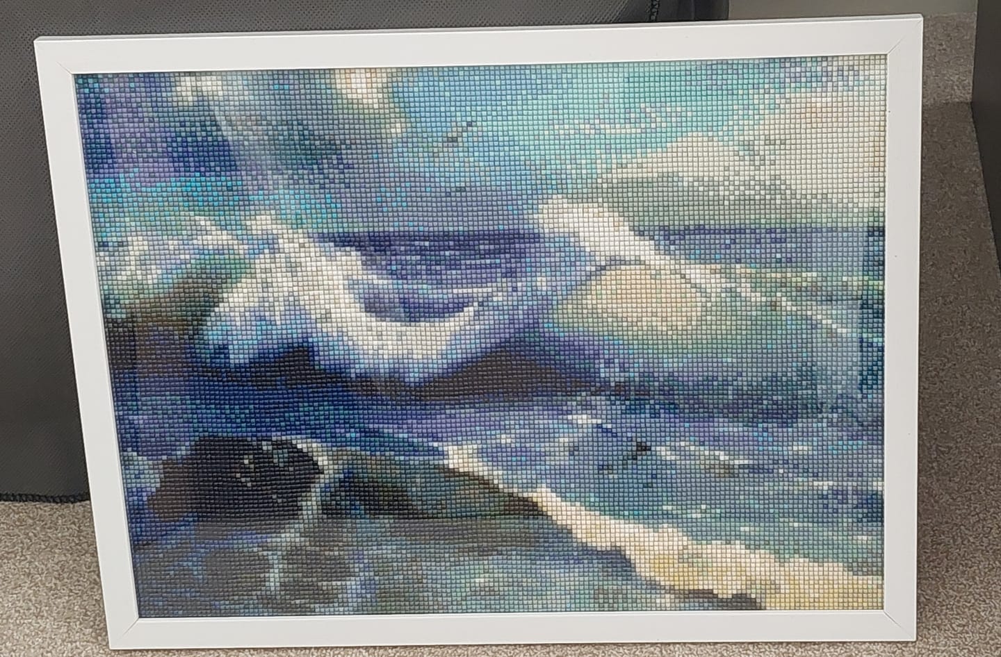 Customer photo review of Broderie Diamant - Océan déchainé