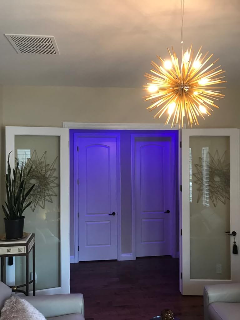 Customer photo review of Gold Spike Chandelier, Iron Frame, 9–12 Lights, 50–72 cm
