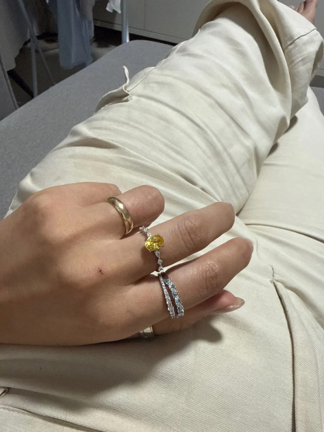 Customer photo review of Yellow Pear Halo Jewelry Set