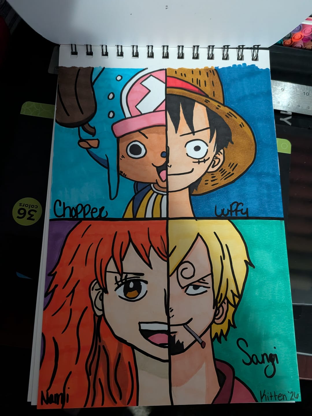 Customer photo review of Ohuhu Honolulu 216 Colors Dual Tips Alcohol Art Markers (New Color Codes)