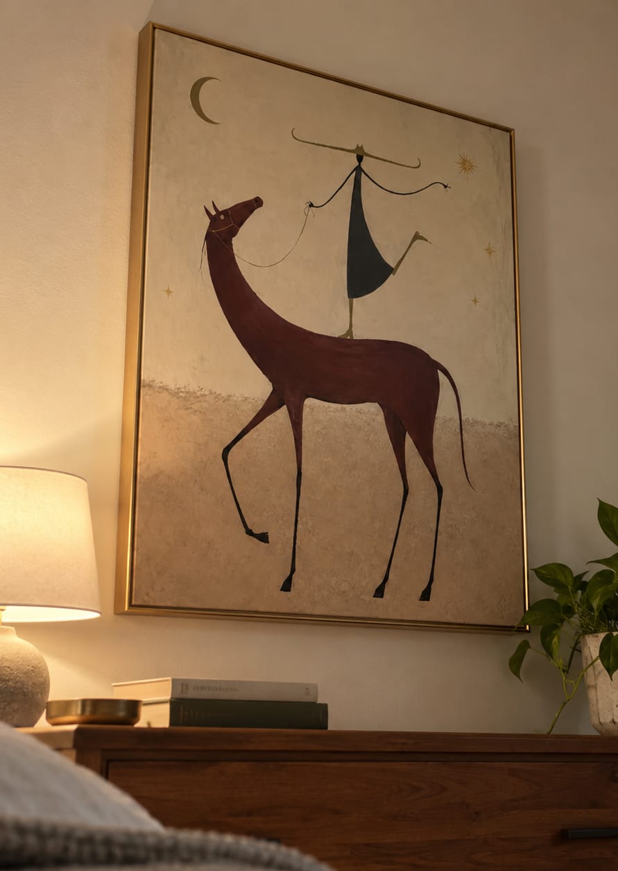 Customer photo review of Crescent Wanderer-Maroon Horse Painting