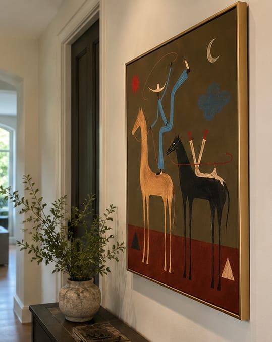 Customer photo review of Blue Lasso Riders-Two Horse Painting