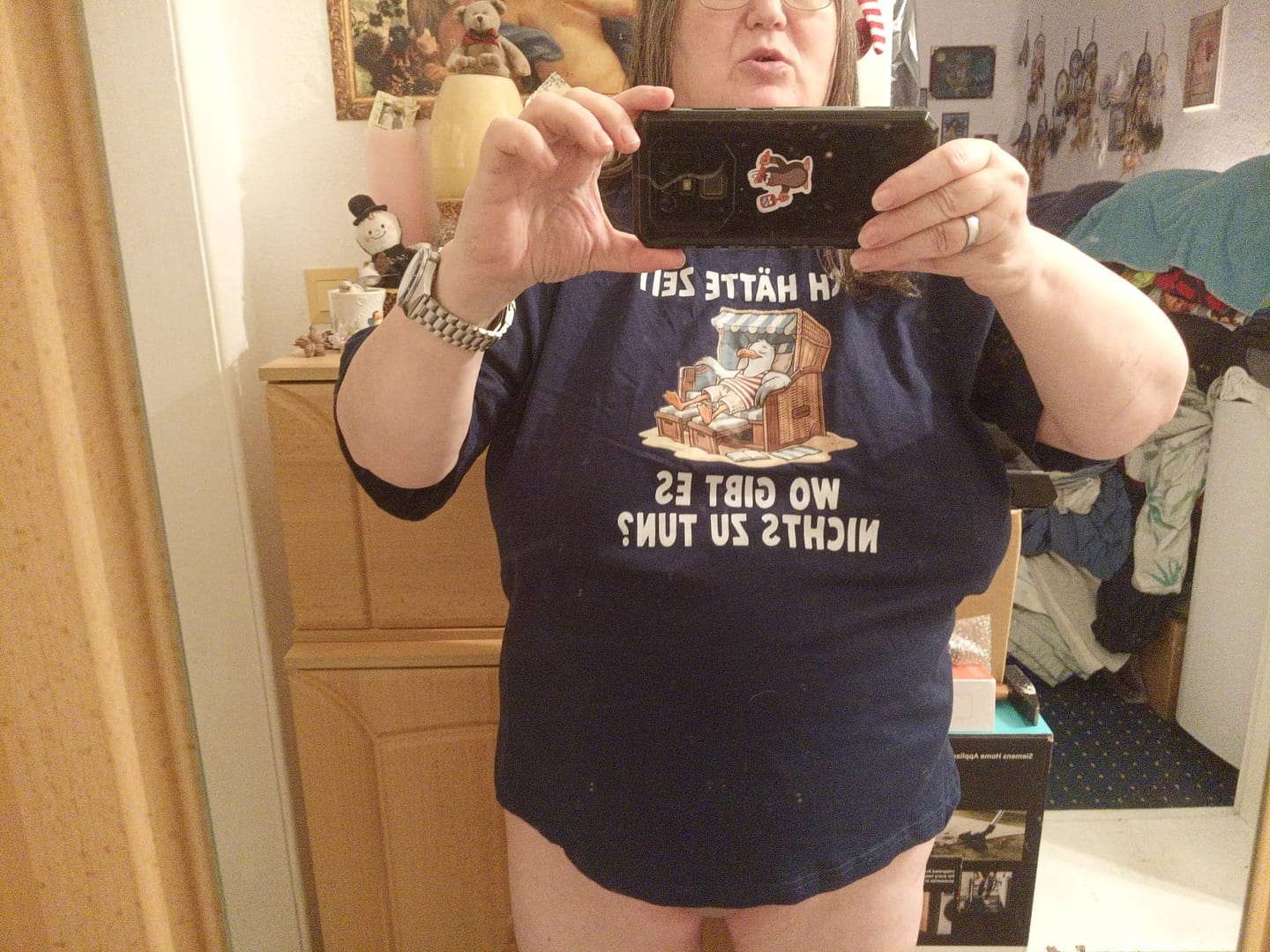 Customer photo review of Nicht tun muss man auch können  Premium T-Shirt
