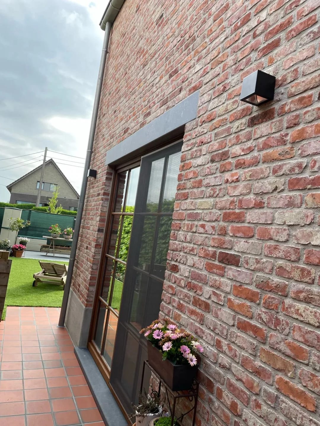 Customer photo review of Outdoor Wall Light, Solar Powered, IP65, Black, Wall Sconce