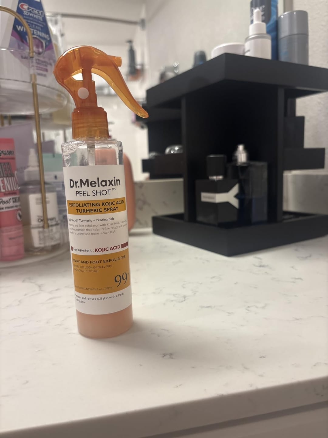 Customer photo review of Peel Shot Kojic Acid Turmeric Spray