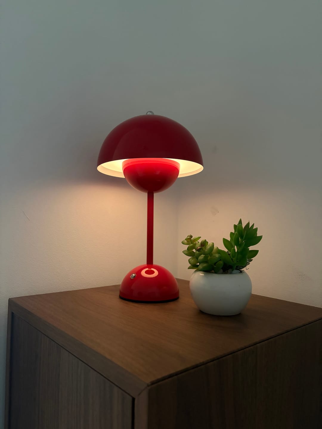 Customer photo review of Bordslampa LED 29,5 cm – uppladdningsbar svamplampa | Flowerbud