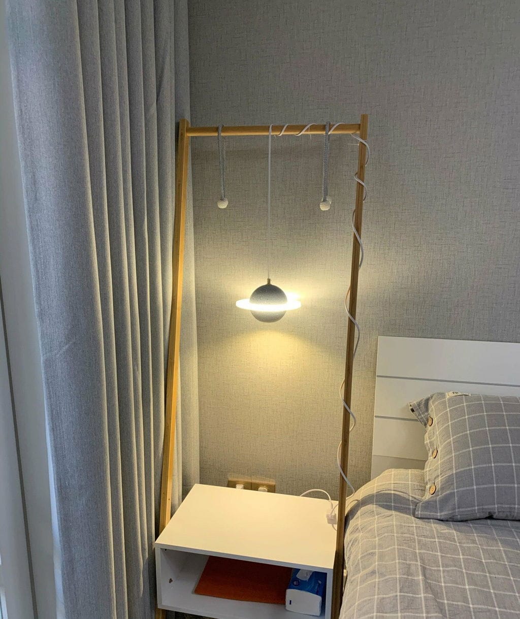 Customer photo review of Acrylic Pendant Light, Clear Sphere with Illuminated Ring, 20 cm