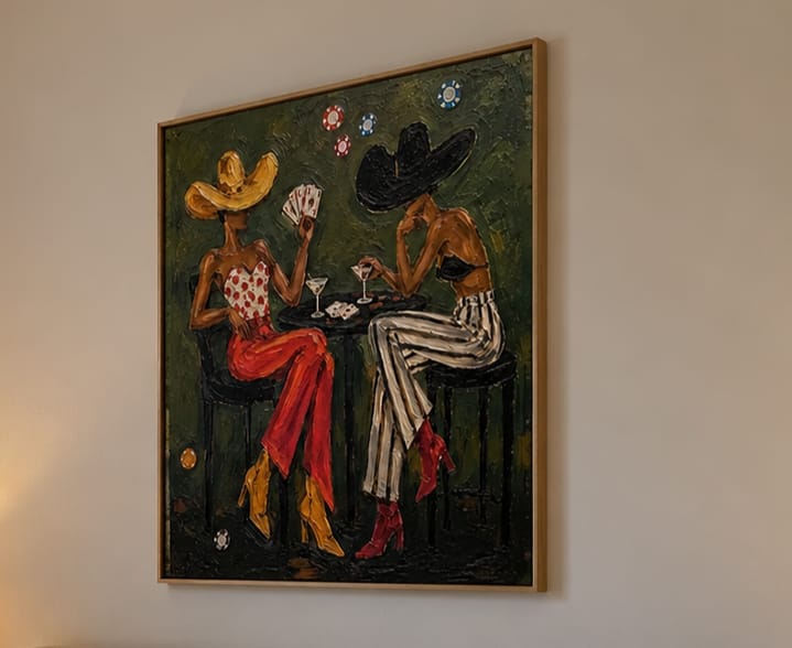 Customer photo review of Wild Draw-Cowgirl Poker Painting