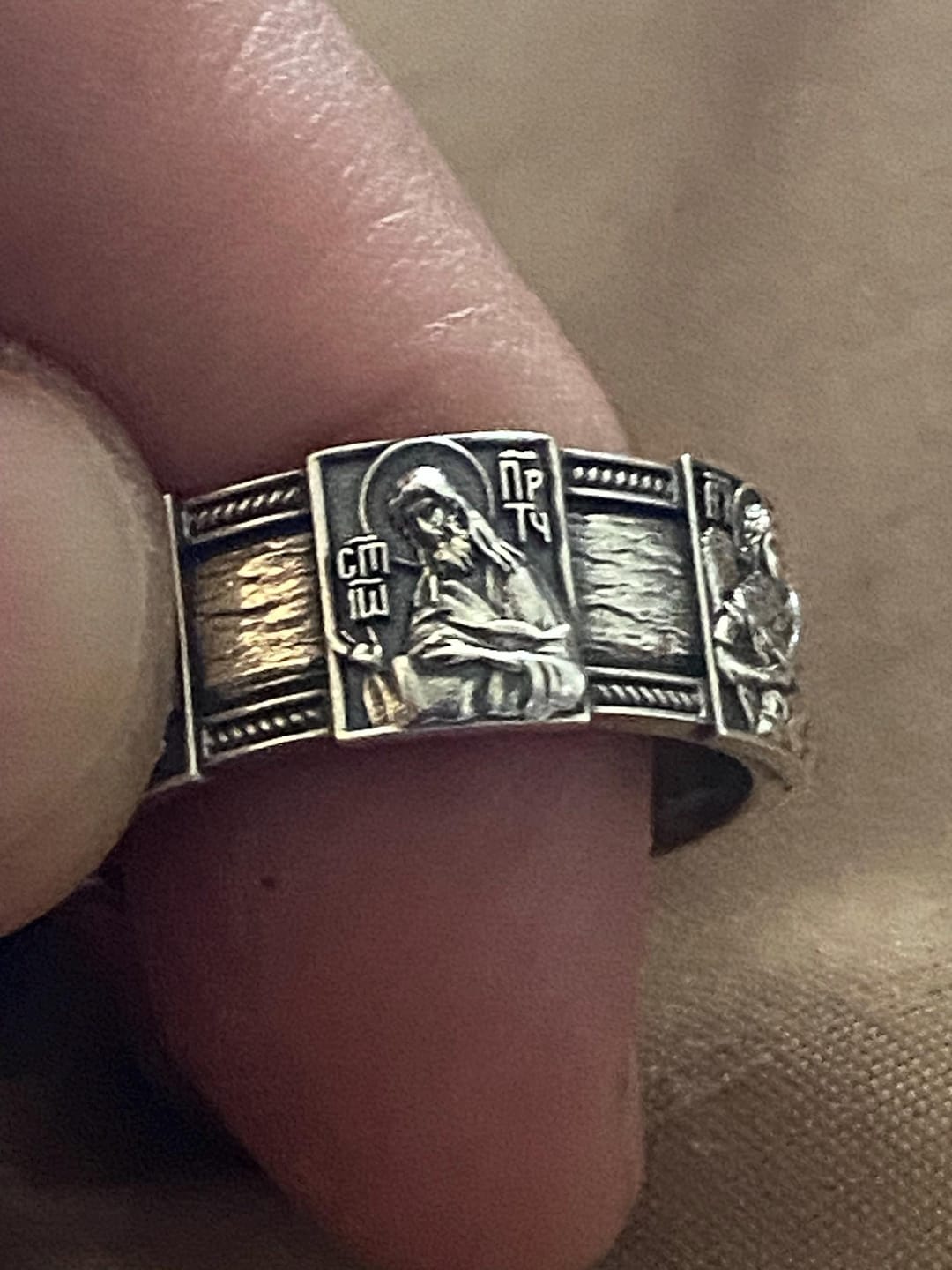 Customer photo review of Horseshoe Scroll Tigers Eye Ring