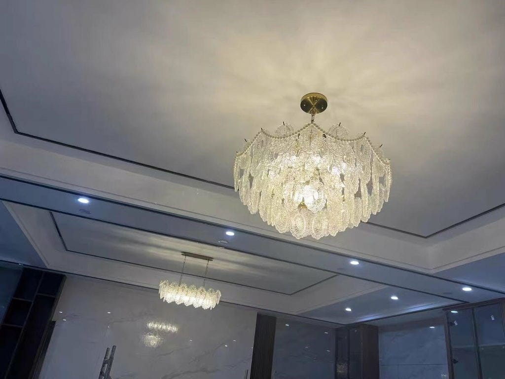Customer photo review of Glass Pearl Pendant Light, Gold Frame, 50 to 80 cm